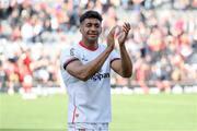 9 April 2022; Robert Baloucoune of Ulster celebrates after the Heineken Champions Cup Round of 16 first leg match between Toulouse and Ulster at Stade Ernest Wallon in Toulouse, France. Photo by Manuel Blondeau/Sportsfile