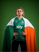 8 April 2022; Leanne Kiernan during a Republic of Ireland Women squad portrait session at Castleknock Hotel in Dublin. Photo by Stephen McCarthy/Sportsfile