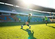 10 April 2022; Leanne Kiernan during a Republic of Ireland women training session at the Gamla Ullevi Stadium in Gothenburg, Sweden. Photo by Stephen McCarthy/Sportsfile