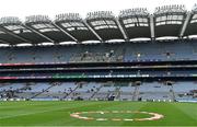 10 April 2022; Armagh training bibs on the pitch before the Lidl Ladies Football National League Division 2 Final between Armagh and Kerry at Croke Park in Dublin. Photo by Brendan Moran/Sportsfile