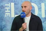 11 April 2022; LOITV pundit Alan Keane during the The LOI Show at Riverside Hotel in Sligo. Photo by Ramsey Cardy/Sportsfile