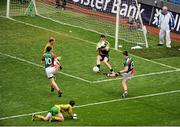 4 August 2013; Cillian O'Connor, Mayo, scores his side's first goal. GAA Football All-Ireland Senior Championship, Quarter-Final, Mayo v Donegal, Croke Park, Dublin. Picture credit: Dáire Brennan / SPORTSFILE