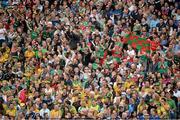 4 August 2013; Mayo and Donegal supporters in the Hogan Stand. GAA Football All-Ireland Senior Championship, Quarter-Final, Mayo v Donegal, Croke Park, Dublin. Picture credit: Ray McManus / SPORTSFILE
