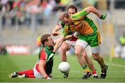 4 August 2013; Anthony Thompson, Donegal, in action against Andy Moran, Mayo. GAA Football All-Ireland Senior Championship, Quarter-Final, Mayo v Donegal, Croke Park, Dublin. Photo by Sportsfile