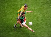 4 August 2013; Alan Freeman, Mayo, in action against Michael Murphy, Donegal. GAA Football All-Ireland Senior Championship, Quarter-Final, Mayo v Donegal, Croke Park, Dublin. Picture credit: Dáire Brennan / SPORTSFILE