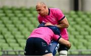 14 April 2022; Rhys Ruddock during a Leinster Rugby captain's run at the Aviva Stadium in Dublin. Photo by Harry Murphy/Sportsfile