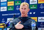 14 April 2022; Head coach Leo Cullen during a Leinster Rugby press conference at the Aviva Stadium in Dublin. Photo by Harry Murphy/Sportsfile