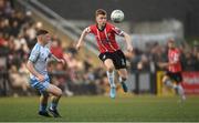 15 April 2022; Brandon Kavanagh of Derry City in action against Kameron Ledwidge of Shelbourne during the SSE Airtricity League Premier Division match between Derry City and Shelbourne at The Ryan McBride Brandywell Stadium in Derry. Photo by Stephen McCarthy/Sportsfile