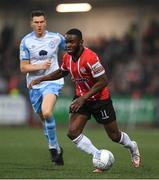 15 April 2022; James Akintunde of Derry City during the SSE Airtricity League Premier Division match between Derry City and Shelbourne at The Ryan McBride Brandywell Stadium in Derry. Photo by Stephen McCarthy/Sportsfile