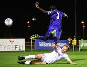 15 April 2022; Richard Taylor of Waterford is tackled by Conor McCormack of Galway United during the SSE Airtricity League First Division match between Waterford and Galway United FC at RSC in Waterford. Photo by Michael P Ryan/Sportsfile