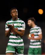 18 April 2022; Aidomo Emakhu of Shamrock Rovers during the SSE Airtricity League Premier Division match between Shamrock Rovers and Dundalk at Tallaght Stadium in Dublin.  Photo by Eóin Noonan/Sportsfile