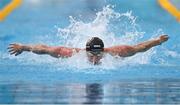 21 April 2022; Max McCusker of Dolphin SC competing in his Boys 100 metre butterfly heat during the Swim Ireland Open Championships at the National Aquatic Centre, on the Sport Ireland Campus, in Dublin. Photo by Seb Daly/Sportsfile