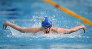 21 April 2022; Jena MacDougald of UCD SC competing in her Girls 50 metre butterfly heat during the Swim Ireland Open Championships at the National Aquatic Centre, on the Sport Ireland Campus, in Dublin. Photo by Seb Daly/Sportsfile