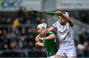 23 April 2022; Joey Boyle of Westmeath in action against Gearóid McInerney of Galway during the Leinster GAA Hurling Senior Championship Round 2 match between Galway and Westmeath at Pearse Stadium in Galway. Photo by Seb Daly/Sportsfile