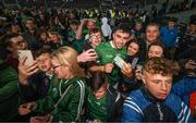 23 April 2022; Aaron Gillane of Limerick with supporters after the Munster GAA Hurling Senior Championship Round 2 match between Limerick and Waterford at TUS Gaelic Grounds in Limerick. Photo by Stephen McCarthy/Sportsfile