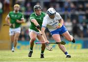 23 April 2022; Stephen Bennett of Waterford in action against Darragh O'Donovan of Limerick during the Munster GAA Hurling Senior Championship Round 2 match between Limerick and Waterford at TUS Gaelic Grounds in Limerick. Photo by Stephen McCarthy/Sportsfile