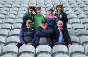 23 April 2022; Limerick supporters, front row, from left, Shane Kiely, John Kiely and Christy Lynch, from Ballybrown, with, back row, Sandra Allen, Tyler Allen, Cliona O'Gorman and Trish O'Dowd before the Munster GAA Hurling Senior Championship Round 2 match between Limerick and Waterford at TUS Gaelic Grounds in Limerick. Photo by Stephen McCarthy/Sportsfile