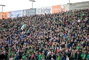 23 April 2022; Supporters stand for the playing of the National Anthem before the Munster GAA Hurling Senior Championship Round 2 match between Limerick and Waterford at TUS Gaelic Grounds in Limerick. Photo by Stephen McCarthy/Sportsfile