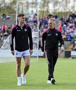 24 April 2022; Galway manager Padraic Joyce, right and Robert Finnerty walk the pitch before the Connacht GAA Football Senior Championship Quarter-Final match between Mayo and Galway at Hastings Insurance MacHale Park in Castlebar, Mayo. Photo by Brendan Moran/Sportsfile Photo by Brendan Moran/Sportsfile