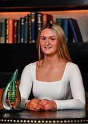 27 April 2022; Iris Kennelly from TUS Midwest and Limerick is pictured with The Croke Park/LGFA Player of the Month award for March, at The Croke Park in Jones Road, Dublin. Iris was in superb form for college and county during the month of March, as TUS Midwest claimed the Yoplait Lagan Cup title, while Limerick advanced to the Lidl National League Division 4 Final. Photo by Eóin Noonan/Sportsfile