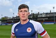 27 April 2022; Joe Redmond stands for a portrait before a St Patrick's Athletic Media Conference at Richmond Park in Dublin. Photo by Sam Barnes/Sportsfile