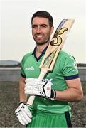 28 April 2022; Ireland captain Andrew Balbirnie stands for a portrait during the Ireland’s International Cricket Season Launch at HBV Studios in Dublin. Photo by Sam Barnes/Sportsfile