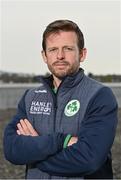 28 April 2022; Ireland women's head coach Ed Joyce stands for a portrait during the Ireland’s International Cricket Season Launch at HBV Studios in Dublin. Photo by Sam Barnes/Sportsfile