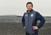 28 April 2022; Ireland women's head coach Ed Joyce stands for a portrait during the Ireland’s International Cricket Season Launch at HBV Studios in Dublin. Photo by Sam Barnes/Sportsfile