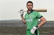 28 April 2022; Ireland captain Andrew Balbirnie stands for a portrait during the Ireland’s International Cricket Season Launch at HBV Studios in Dublin. Photo by Sam Barnes/Sportsfile