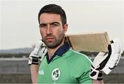 28 April 2022; Ireland captain Andrew Balbirnie stands for a portrait during the Ireland’s International Cricket Season Launch at HBV Studios in Dublin. Photo by Sam Barnes/Sportsfile