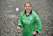 28 April 2022; Ireland cricketer Cara Murray stands for a portrait during the Ireland’s International Cricket Season Launch at HBV Studios in Dublin. Photo by Sam Barnes/Sportsfile