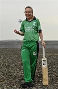 28 April 2022; Ireland cricketer Celeste Raack stands for a portrait during the Ireland’s International Cricket Season Launch at HBV Studios in Dublin. Photo by Sam Barnes/Sportsfile