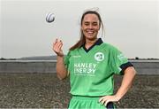 28 April 2022; Ireland captain Laura Delany stands for a portrait during the Ireland’s International Cricket Season Launch at HBV Studios in Dublin. Photo by Sam Barnes/Sportsfile