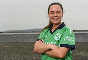 28 April 2022; Ireland captain Laura Delany stands for a portrait during the Ireland’s International Cricket Season Launch at HBV Studios in Dublin. Photo by Sam Barnes/Sportsfile