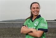 28 April 2022; Ireland captain Laura Delany stands for a portrait during the Ireland’s International Cricket Season Launch at HBV Studios in Dublin. Photo by Sam Barnes/Sportsfile