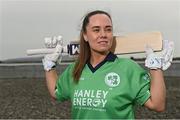 28 April 2022; Ireland captain Laura Delany stands for a portrait during the Ireland’s International Cricket Season Launch at HBV Studios in Dublin. Photo by Sam Barnes/Sportsfile