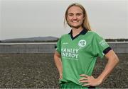 28 April 2022; Ireland cricketer Gaby Lewis stands for a portrait during the Ireland’s International Cricket Season Launch at HBV Studios in Dublin. Photo by Sam Barnes/Sportsfile