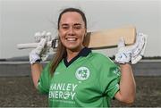 28 April 2022; Ireland captain Laura Delany stands for a portrait during the Ireland’s International Cricket Season Launch at HBV Studios in Dublin. Photo by Sam Barnes/Sportsfile