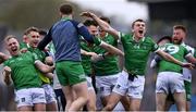 30 April 2022; Killian Ryan of Limerick, 24, celebrates with teammates after their victory in the penalty shoot-out of the Munster GAA Senior Football Championship Quarter-Final match between Clare and Limerick at Cusack Park in Ennis, Clare. Photo by Piaras Ó Mídheach/Sportsfile
