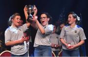 1 May 2022; Winners of the Rince Foirne competition the Caisleán Nua group, representing Tipperary and Munster, of Cara Ní Chuileanáin, Ellie Nic Conmara, Caoimhe Ní Laocha, Jessica Ní Dháibíis, Mia Nic Thaidhg, Soracha Ní Bhróithe, Jennifer Langtún and Cáit Ní Bhreatnach during the Scór na nÓg All-Ireland Finals at the INEC, in Killarney, Kerry. Photo by Piaras Ó Mídheach/Sportsfile