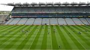 15 May 2022; Kildare and Westmeath players walk the pitch before the Leinster GAA Football Senior Championship Semi-Final match between Kildare and Westmeath at Croke Park in Dublin. Photo by Seb Daly/Sportsfile