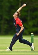 17 May 2022; Josh Manley of Northern Knights bowling during the Cricket Ireland Inter-Provincial Cup match between Northern Knights and Leinster Lightning at Stormont in Belfast. Photo by Oliver McVeigh/Sportsfile