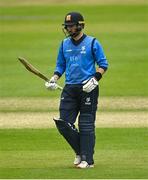 17 May 2022; Andrew Balbirnie of Leinster Lightning leaves the field after losing his wicket during the Cricket Ireland Inter-Provincial Cup match between Northern Knights and Leinster Lightning at Stormont in Belfast. Photo by Oliver McVeigh/Sportsfile