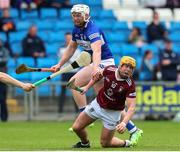 21 May 2022; Davy Glennon of Westmeath in action against Ciaran McEvoy of Laois during the Leinster GAA Hurling Senior Championship Round 5 match between Laois and Westmeath at MW Hire O’Moore Park in Portlaoise, Laois. Photo by Michael P Ryan/Sportsfile