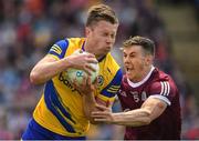 29 May 2022; Niall Daly of Roscommon in action against Shane Walsh of Galway during the Connacht GAA Football Senior Championship Final match between Galway and Roscommon at Pearse Stadium in Galway. Photo by Eóin Noonan/Sportsfile