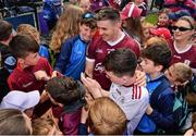 29 May 2022; Shane Walsh of Galway poses for photographs with supporters after his side's victory in the Connacht GAA Football Senior Championship Final match between Galway and Roscommon at Pearse Stadium in Galway. Photo by Sam Barnes/Sportsfile