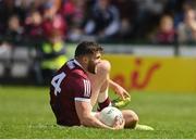 29 May 2022; Damien Comer of Galway reacts after picking up an injury during the Connacht GAA Football Senior Championship Final match between Galway and Roscommon at Pearse Stadium in Galway. Photo by Sam Barnes/Sportsfile