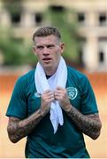 3 June 2022; James McClean cools down during a Republic of Ireland training session at Vazgen Sargsyan Republican Stadium in Yerevan, Armenia. Photo by Stephen McCarthy/Sportsfile
