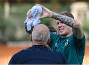 3 June 2022; James McClean &quot;helps&quot; kitman Fergus McNally cool down during a Republic of Ireland training session at Vazgen Sargsyan Republican Stadium in Yerevan, Armenia.  Photo by Stephen McCarthy/Sportsfile