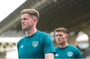 3 June 2022; Nathan Collins, left, and Dara O'Shea during a Republic of Ireland training session at Vazgen Sargsyan Republican Stadium in Yerevan, Armenia.  Photo by Stephen McCarthy/Sportsfile